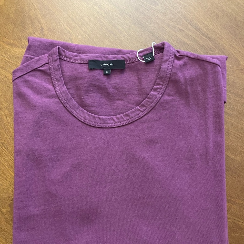 Vince Men’s Garment-Dyed Crewneck Tee-Shirt MEDIUM